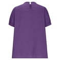 thumbnail image 5 of TKLPEHG V-Neck Cotton Linen Shirt Classic Solid Color Casual Loose Comfy Fashion Short Sleeve T Shirts Lightweight Blouses (Purple,XXL), 5 of 5