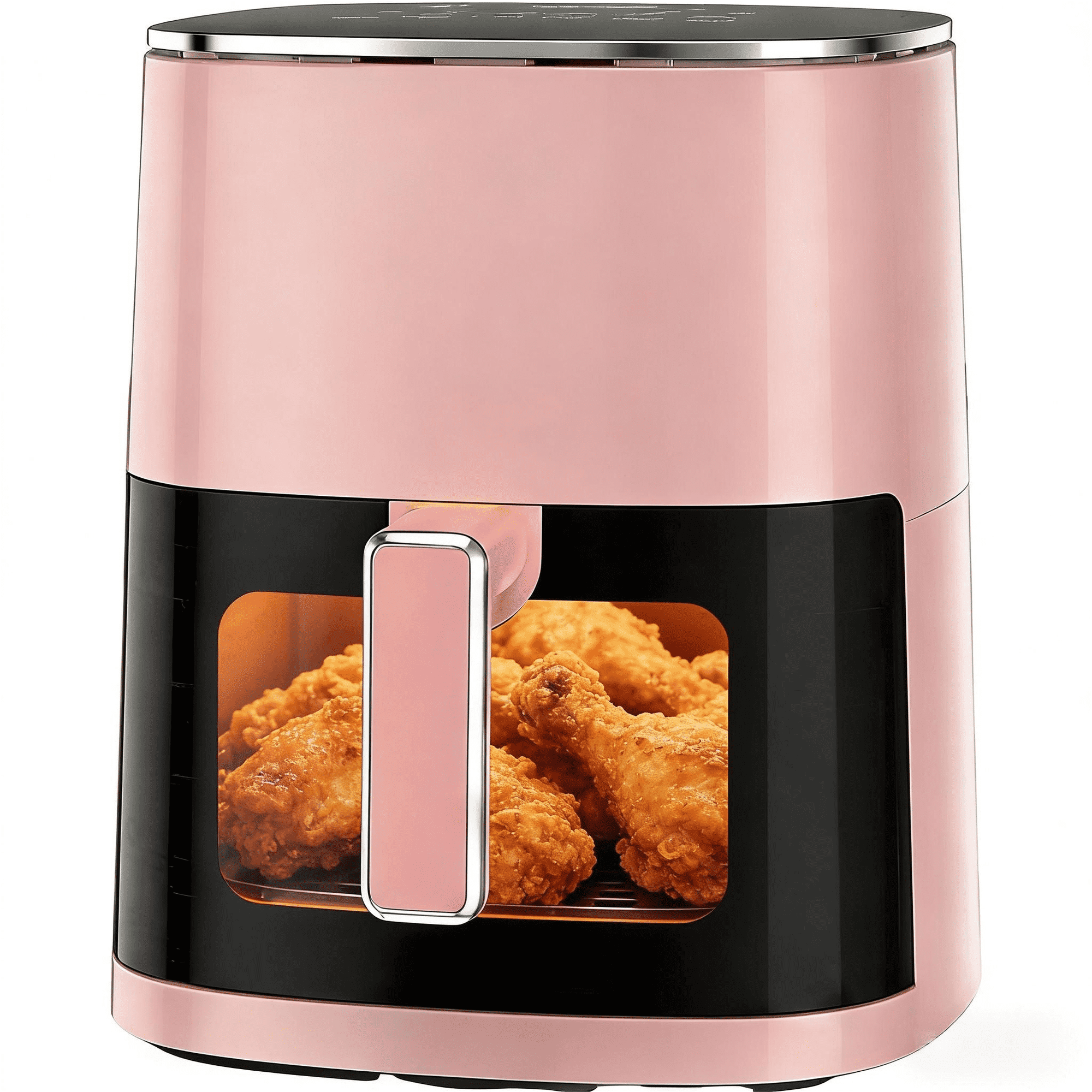 6 Quart Air Fryer, 12-in-1 Compact Airfryer with Preset Digital Display, Roast, Bake, Reheat, Dehydrate, Chicken, Nonstick & Dishwasher Safe Basket, Pink
