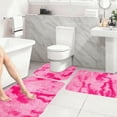thumbnail image 3 of Mixed Color Bath Mats 3 Set Large Size Winter Bathroom Rugs for 3 Pcs Toilet Mats Soft Water Absorption Non Slide Thick Washable Easiler To Dry Dark, New, Style-hd-342, Pinks, 3 of 9