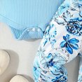 thumbnail image 4 of NOLDARES Infant Newborn Baby Girl Clothes Set 3Pcs Romper Pants Headband Long Sleeve Fall Winter Everyday Outfits,Sky Blue,6-12 M, 4 of 8