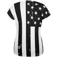 thumbnail image 2 of Black and White American Flag All Over Womens T Shirt Multi MD, 2 of 2