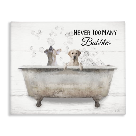 Stupell Industries Rustic Lodge Never Too Many Bubbles Dogs Canvas Art, 20 x 16, by Lori Deiter