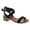 Black, variant on Women's Vision-75 Ankle Wrap Adjustable Buckle Stacked Chunky Heel Sandal