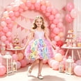 thumbnail image 2 of Bobifish Toddler Girls Party Dress Glitter Sequin Sweetheart Neck Ruffles Pleated Cake Dress Children EventsGirls Dress, 2 of 4