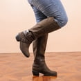 thumbnail image 6 of Love Steetly Women's Extra Wide Calf Knee High Boots, Multi Strap Buckle Western Boots, Round Toe Chunky Block Heel Side Zipper Tall Boots., 6 of 7