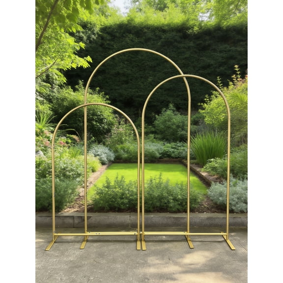 Pack of 3 pcs Wedding Arch Backdrop Stand, Square Arch Frame For Birthday Party ,Bridal Baby Shower ,Ceremony Decoration,Metal  Arch For Wedding Ceremony  Party Garden ,Floral Balloon Arch Deco
