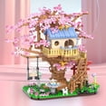 thumbnail image 1 of Cherry Blossom Tree Building Kit, Flowers House Construction Set, Tree House Building Blocks Toys for Adults, 1446 Pieces Mini Bricks, 1 of 5