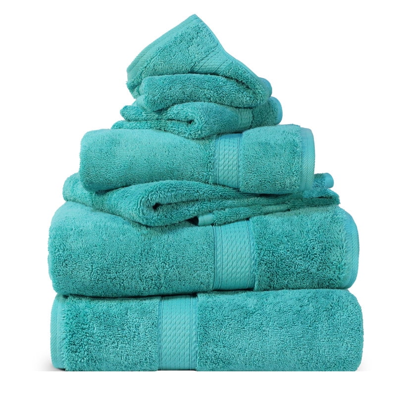 Superior 800 GSM Egyptian Cotton 10-Piece Towel Set, Soft Ultra Absorbent Towels, Forest Green