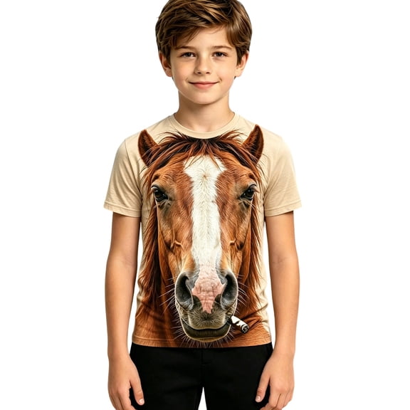 Boys Tshirts Short Sleeve Stylish Print Crewneck Tee for Daily Wear Boys' Tops Tees Shirts 3 Years-4 Years