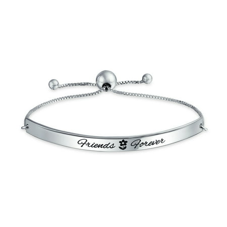 Best Friends Forever Inspirational Bff Mantra Bolo Bracelet For Women Graduation Gift 925 Sterling Silver