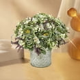 thumbnail image 4 of Simulated Flower Artificial Peony Flowers Realistic Exquisite Faux Floral Arrangement for Home Wedding Party Decoration-Green, 4 of 8