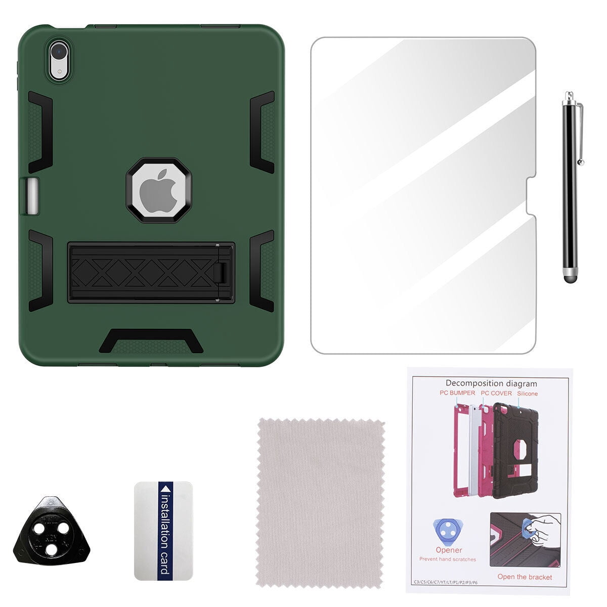 AICase For Apple iPad (A16) Case 11-inch 2025 Heavy Duty Shockproof Military Stand iPad Cover
