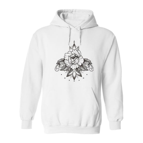 Halftone Peony Design  Hoodie Women -Image by Shutterstock, Female Medium