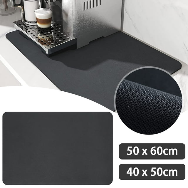 Coffee Mat Hide Stain Rubber Backed Absorbent Coffee Maker Mat for Countertops Coffee Bar Mat Decor Spill Mat Rubber Dish Drying Mat for Kitchen Counter