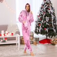 thumbnail image 7 of 1 Piece Adult Onesie Pajamas Cozy & Loose-Fit Sleepsuit Loungewear with Pockets Pink Butterfly Pattern Medium, 7 of 7