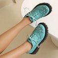 thumbnail image 3 of Rhinestones Sparkly Chunky Platform Casual Walking Shoes for Women Fall Glitter Leather Loafers Fashion Sneakers, 3 of 7
