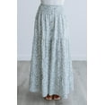 thumbnail image 2 of Eleanor Tiered Maxi Skirt - Dusty Blue Mix, 2 of 6