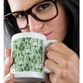 thumbnail image 2 of 3drose, Green and White Rose Stem Wallpaper Pattern, 11oz Magic Transforming Mug, 2 of 7