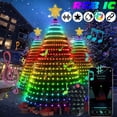 thumbnail image 2 of Luces inteligentes RGB IC para árbol de Navidad, Multicolor, hadas, LED, estrellas, cuerdas, aplicación de cascada, Bluetooth, patio, vacaciones, luces programadas DIY, 2 of 4