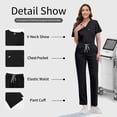 thumbnail image 5 of Niaahinn Women's Scrub Set -  Soft Stretch V-Neck Top & Elastic Waist Jogger Uniform, 8 Colors, 5 of 7