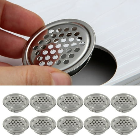 

10PCS Stainless Steel Air Holes Black Ventilation Breathable Mesh Cover Cabinets Wardrobe Furniture White Vent Ventilation Accessories
