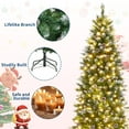 thumbnail image 2 of JoanKaren 6' Pre-Lit Flocked Pencil Christmas Tree with Pine Cone&250 Lights,Slim Artificial Trees, 2 of 9
