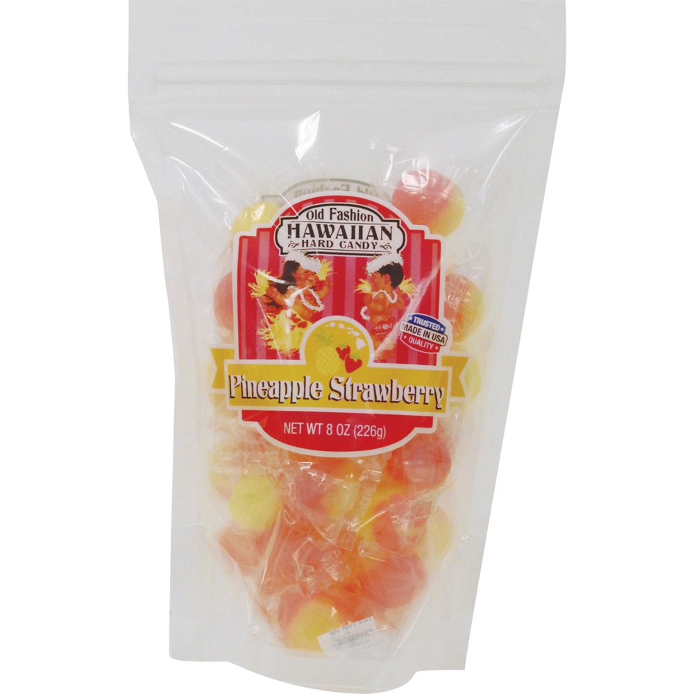 Hawaii Hard Candy Strawberry Pineapple 8 Oz. Each (1 Bag)