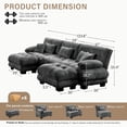 thumbnail image 2 of POVANLI 133.8" Sectional Sofa, 3 Seater Sectional Fluffy Couch with 2 Ottomans,Deep Seat Sofas for Living Home, 2 of 8
