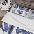 thumbnail image 4 of Designart 'Tropical Blue Watercolour Leaves I' Farmhouse Duvet Cover Set, 4 of 5