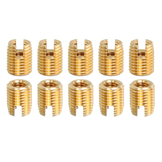 Unique Bargains Inserts Filetés Auto-Tanchants, Lot de 10 Écrous en Laiton M4 M6.5x8