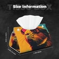 thumbnail image 6 of Lsque Watercolor Glasses Guinea Pig Printed Long Tissue Box Cover Holder, Facial Paper Organizer Dispenser,Triangle with Bottom Belt, PVC Leather Decorative Organizer, 6 of 9