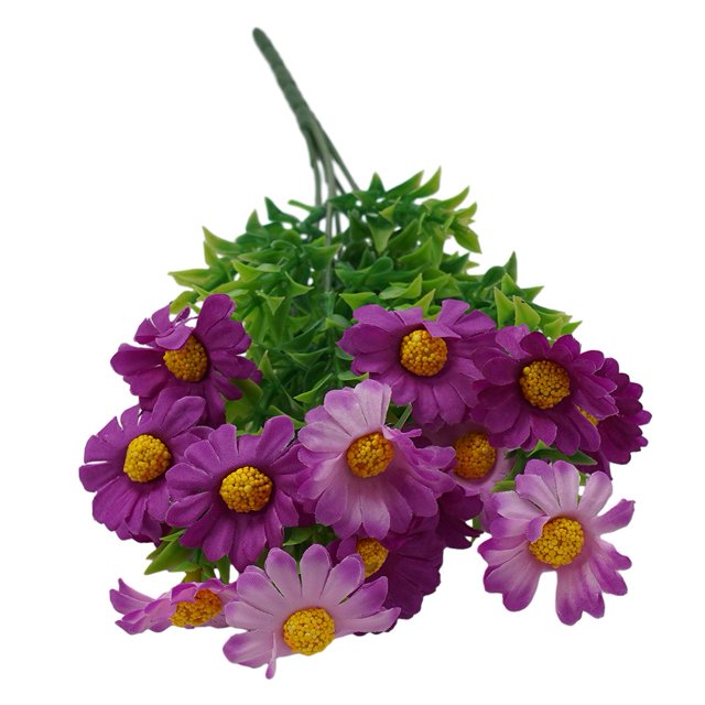 15 Heads Artificial Flowers Plastic Fake Plants Wedding Garden In/Outdoor Decor