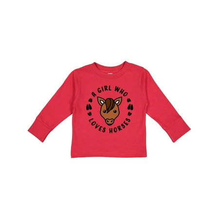 

Inktastic A Girl Who Loves Horses Gift Toddler Boy or Toddler Girl Long Sleeve T-Shirt