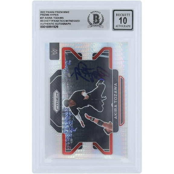 Akira Tozawa WWE Autographed 2022 Panini Prizm Hyper Prizm #27 Beckett Fanatics Witnessed Authenticated 10 Card - Fanatics Authentic Certified