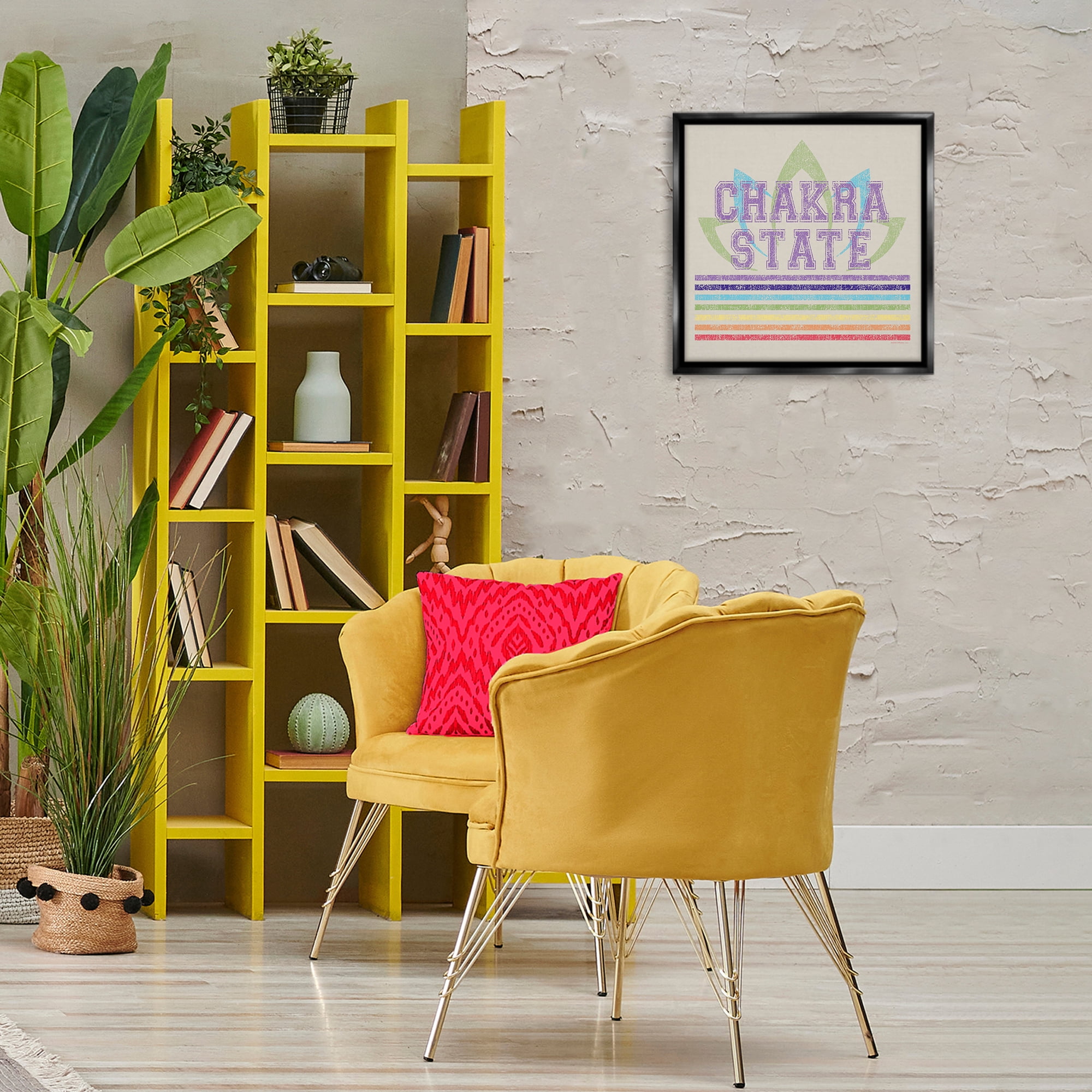 Stupell Industries Vintage Chakra State Novelty & Humor Painting Black Floater Framed Canvas Art Print Wall Art, 18 x 18