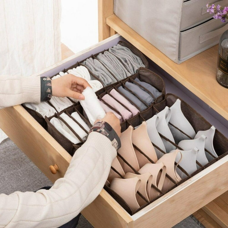 Pretty Comy Underwear Storage Box Resuable Sock Organizer Drawer Separate  Underpant Storage Cabinet, Coffee