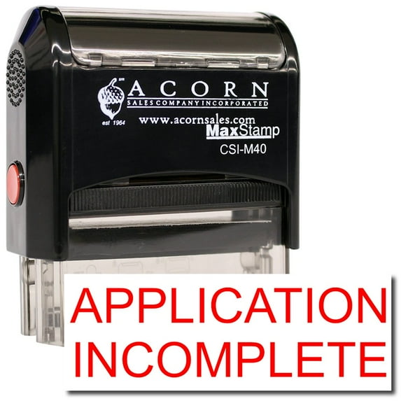Large Self-Inking Application Incomplete Stamp with Yellow Ink