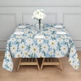 thumbnail image 3 of Lightblue Daisy Flower Green Stems Pattern Square Tablecloth,Waterproof Square Table Cover,Wipeable Spillproof Washable Table Cover for Home Kitchen Party Decor 52"x52"(132x132cm), 3 of 6