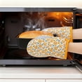 thumbnail image 3 of Unique Bargains Oven Mitts Pot Holders Heat Resistant Kitchen Glove Yellow 7.1x5.5inch, 3 of 7