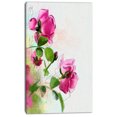 thumbnail image 2 of Purple Roses with Green Leaves - Floral Canvas Art Print, 2 of 3