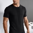 thumbnail image 7 of Men's Big & Tall Jacquard Muscle Slim Fit Athletic T-Shirts Tech Performance Workout Training Top Crew Neck Short Sleeve Quick Dry Breathable Mesh Back for Running, 7 of 7