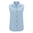thumbnail image 5 of Tank Tops for Women Lightweight Cotton Linen Button Down Collared Sleeveless Shirt Dressy Casual Work Shirts, 5 of 7
