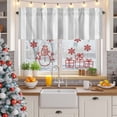 thumbnail image 6 of Kitchen Valances for Window, Grey Stripes White Striped Light Filtering Rod Pocket Valance Curtain, Modern Geometric Art Short Curtains Window Topper for Bedroom Bathroom Living Room 60x18in, 6 of 9