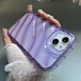 thumbnail image 1 of Funda De Teléfono Con Patrón De Onda Oblicua Transparente De Color Morado Blus Rojo Compatible Con iPhone 14 Pro Max 13 12 11 XR IX Cobertura Completa A Prueba De Golpes Cubierta Suave, 1 of 4
