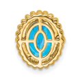 thumbnail image 2 of Diamond2Deal 14K Yellow Gold Oval Blue Topaz Chain Slide Pendant for Women (L -0.46 inch, W - 0.4 inch), 2 of 4