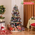 thumbnail image 2 of Gymax 6 FT Flocked Christmas Tree Artificial Xmas Tree w/220 Branch Tips &Pine Needles, 2 of 10