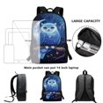 thumbnail image 6 of Uourmeti Owl and Moon Pattern Design Durable Backpack, 17 Inch Smooth Zippers School Backpack Big Storage Space Student Bookbag for Students, 6 of 6