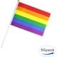 thumbnail image 3 of Paquete de 50 banderas de arcoíris, minibandera pequeña, bandera de mano, bandera de palo, bandera de arcoíris, suministros de decoración para fiestas Fason ZJWJ381, 3 of 5