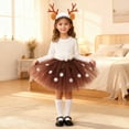 thumbnail image 2 of Afdoent Girls Clothes Fashion Girls Tutu Dress With Skirt And Festive Printed Top For Holiday Parties And 3-5 Years, 2 of 4