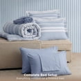 thumbnail image 3 of U by Bedsure Queen Comforter Set Blue, 7 Pieces Reversible Bed in a Bag, Striped Bedding Set, All-Season, 3 of 9